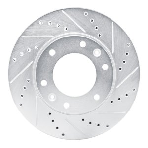 Dodge H100 Brake Rotor (1) - Front Right - R1 Concepts - Drilled & Slotted - Silver - `09-`19